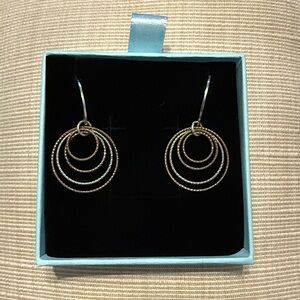 Italian Sterling Silver and Gold Hoop Earrings